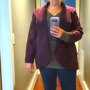 Plum drape lapel blazer